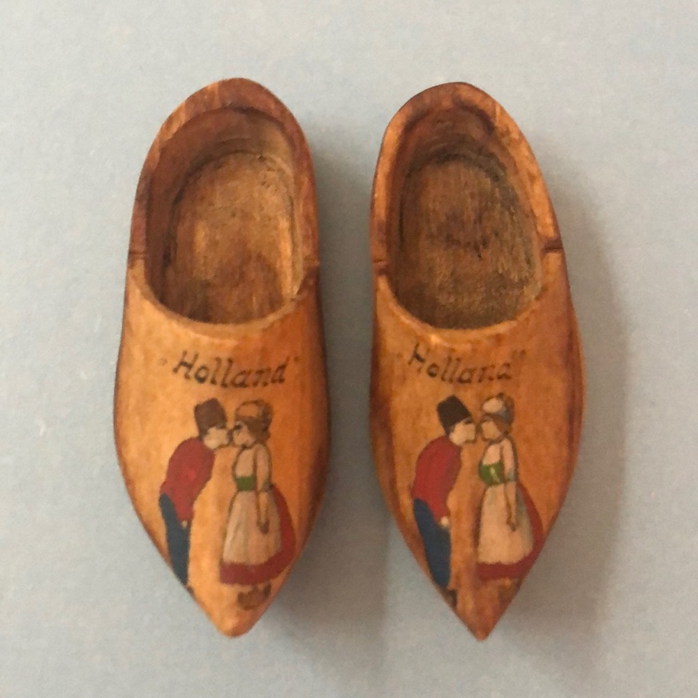 Wood shoes- Each shoe has a boy and girl -